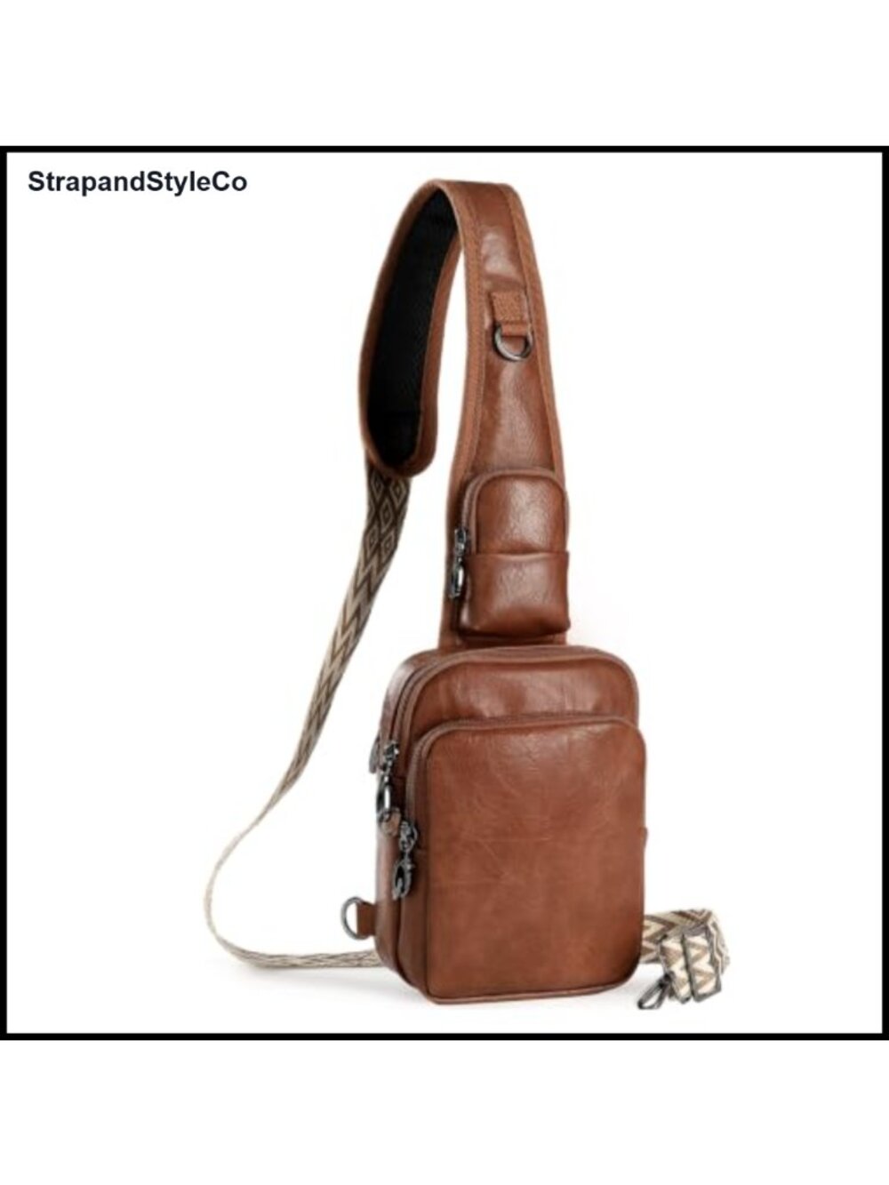 Anti-Theft RFID Crossbody Bag PU Faux Leather Zipper Lock Travel Sling